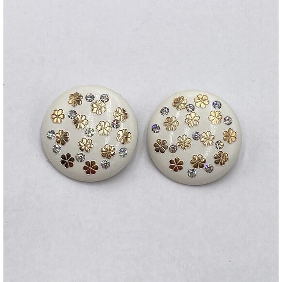 Vintage Clips Clip Ons Large White Cellulose Plastic 2 Pairs Lot - Picture 7 of 9